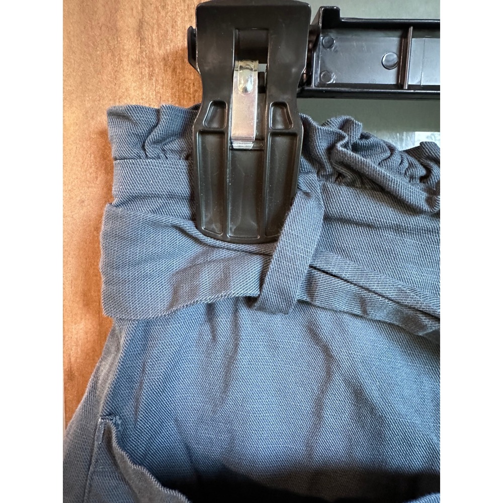 LOFT Button Front Skirt Women Blue Gray Paperbag Waist Mini Utility Trendy 10P - Picture 9 of 11